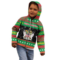 Saint Kitts And Nevis Christmas Kid Hoodie Coat Of Arms Xmas Vibe - Wonder Print Shop