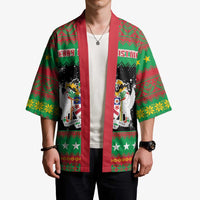 Saint Kitts And Nevis Christmas Kimono Coat Of Arms Xmas Vibe - Wonder Print Shop
