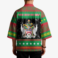 Saint Kitts And Nevis Christmas Kimono Coat Of Arms Xmas Vibe - Wonder Print Shop