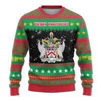 Saint Kitts And Nevis Christmas Ugly Christmas Sweater Coat Of Arms Xmas Vibe - Wonder Print Shop
