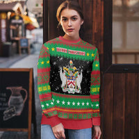 Saint Kitts And Nevis Christmas Ugly Christmas Sweater Coat Of Arms Xmas Vibe - Wonder Print Shop