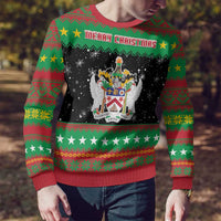 Saint Kitts And Nevis Christmas Ugly Christmas Sweater Coat Of Arms Xmas Vibe - Wonder Print Shop