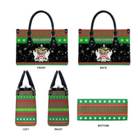 Saint Kitts And Nevis Christmas Leather Bag Coat Of Arms Xmas Vibe - Wonder Print Shop