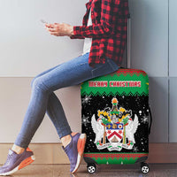 Saint Kitts And Nevis Christmas Luggage Cover Coat Of Arms Xmas Vibe - Wonder Print Shop