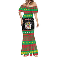 Saint Kitts And Nevis Christmas Mermaid Dress Coat Of Arms Xmas Vibe - Wonder Print Shop
