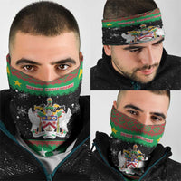 Saint Kitts And Nevis Christmas Neck Gaiter Coat Of Arms Xmas Vibe - Wonder Print Shop