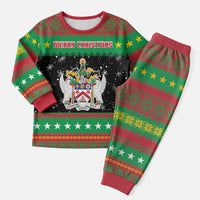 Saint Kitts And Nevis Christmas Pajama Set Coat Of Arms Xmas Vibe - Wonder Print Shop