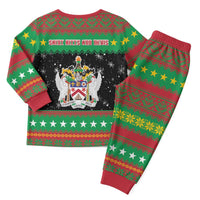 Saint Kitts And Nevis Christmas Pajama Set Coat Of Arms Xmas Vibe - Wonder Print Shop