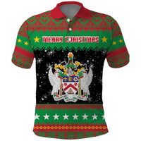 Saint Kitts And Nevis Christmas Polo Shirt Coat Of Arms Xmas Vibe - Wonder Print Shop