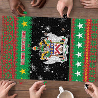 Saint Kitts And Nevis Christmas Puzzle Coat Of Arms Xmas Vibe - Wonder Print Shop