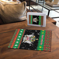 Saint Kitts And Nevis Christmas Puzzle Coat Of Arms Xmas Vibe - Wonder Print Shop