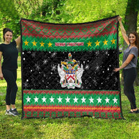 Saint Kitts And Nevis Christmas Quilt Coat Of Arms Xmas Vibe - Wonder Print Shop