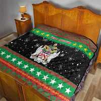 Saint Kitts And Nevis Christmas Quilt Coat Of Arms Xmas Vibe - Wonder Print Shop