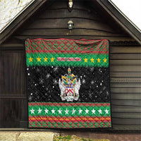 Saint Kitts And Nevis Christmas Quilt Coat Of Arms Xmas Vibe - Wonder Print Shop