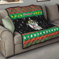 Saint Kitts And Nevis Christmas Quilt Coat Of Arms Xmas Vibe - Wonder Print Shop