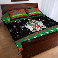 Saint Kitts And Nevis Christmas Quilt Bed Set Coat Of Arms Xmas Vibe - Wonder Print Shop