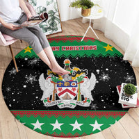 Saint Kitts And Nevis Christmas Round Carpet Coat Of Arms Xmas Vibe - Wonder Print Shop