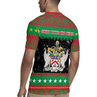 Saint Kitts And Nevis Christmas Rugby Jersey Coat Of Arms Xmas Vibe - Wonder Print Shop