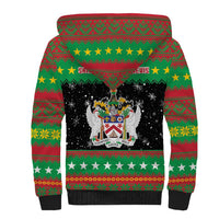 Saint Kitts And Nevis Christmas Sherpa Hoodie Coat Of Arms Xmas Vibe - Wonder Print Shop