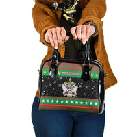 Saint Kitts And Nevis Christmas Shoulder Handbag Coat Of Arms Xmas Vibe - Wonder Print Shop