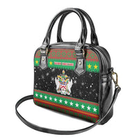 Saint Kitts And Nevis Christmas Shoulder Handbag Coat Of Arms Xmas Vibe - Wonder Print Shop