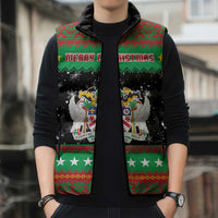 Saint Kitts And Nevis Christmas Sleeveless Puffer Jacket Coat Of Arms Xmas Vibe - Wonder Print Shop