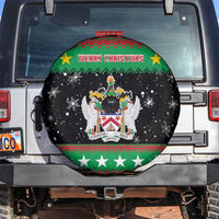 Saint Kitts And Nevis Christmas Spare Tire Cover Coat Of Arms Xmas Vibe - Wonder Print Shop
