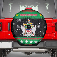 Saint Kitts And Nevis Christmas Spare Tire Cover Coat Of Arms Xmas Vibe - Wonder Print Shop