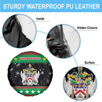 Saint Kitts And Nevis Christmas Spare Tire Cover Coat Of Arms Xmas Vibe - Wonder Print Shop