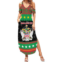 Saint Kitts And Nevis Christmas Summer Maxi Dress Coat Of Arms Xmas Vibe - Wonder Print Shop