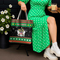 Saint Kitts And Nevis Christmas Tote Bag Coat Of Arms Xmas Vibe - Wonder Print Shop