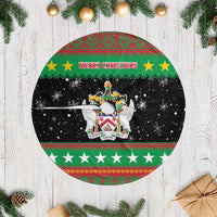 Saint Kitts And Nevis Christmas Tree Skirt Coat Of Arms Xmas Vibe - Wonder Print Shop