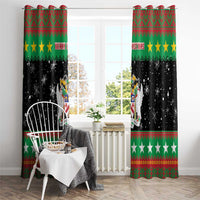 Saint Kitts And Nevis Christmas Window Curtain Coat Of Arms Xmas Vibe - Wonder Print Shop