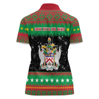 Saint Kitts And Nevis Christmas Women Polo Shirt Coat Of Arms Xmas Vibe - Wonder Print Shop