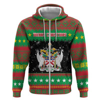 Saint Kitts And Nevis Christmas Zip Hoodie Coat Of Arms Xmas Vibe - Wonder Print Shop