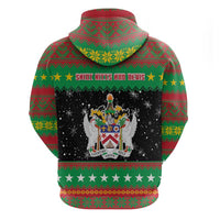 Saint Kitts And Nevis Christmas Zip Hoodie Coat Of Arms Xmas Vibe - Wonder Print Shop