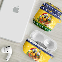 Saint Vincent And The Grenadines Christmas AirPods Case Santa Vincent Parrot With Coat Of Arms - Wonder Print Shop