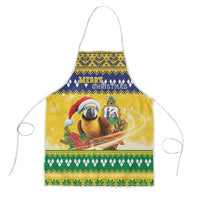 Saint Vincent And The Grenadines Christmas Apron Santa Vincent Parrot With Coat Of Arms - Wonder Print Shop