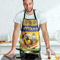Saint Vincent And The Grenadines Christmas Apron Santa Vincent Parrot With Coat Of Arms - Wonder Print Shop