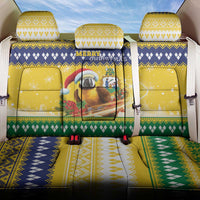 Saint Vincent And The Grenadines Christmas Back Car Seat Cover Santa Vincent Parrot With Coat Of Arms - Wonder Print Shop