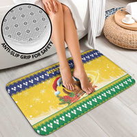 Saint Vincent And The Grenadines Christmas Bathroom Set Santa Vincent Parrot With Coat Of Arms - Wonder Print Shop