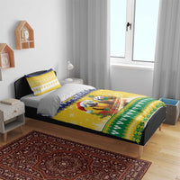Saint Vincent And The Grenadines Christmas Bedding Set Santa Vincent Parrot With Coat Of Arms - Wonder Print Shop