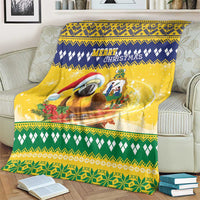 Saint Vincent And The Grenadines Christmas Blanket Santa Vincent Parrot With Coat Of Arms - Wonder Print Shop