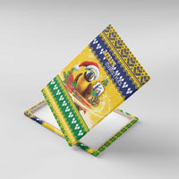 Saint Vincent And The Grenadines Christmas Canvas Wall Art Santa Vincent Parrot With Coat Of Arms - Wonder Print Shop