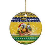 Saint Vincent And The Grenadines Christmas Ceramic Ornament Santa Vincent Parrot With Coat Of Arms - Wonder Print Shop