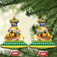 Saint Vincent And The Grenadines Christmas Ceramic Ornament Santa Vincent Parrot With Coat Of Arms - Wonder Print Shop