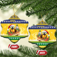 Saint Vincent And The Grenadines Christmas Ceramic Ornament Santa Vincent Parrot With Coat Of Arms - Wonder Print Shop