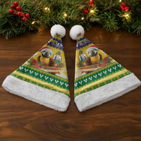 Saint Vincent And The Grenadines Christmas Santa Hat Santa Vincent Parrot With Coat Of Arms - Wonder Print Shop