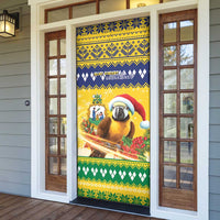 Saint Vincent And The Grenadines Christmas Door Cover Santa Vincent Parrot With Coat Of Arms - Wonder Print Shop