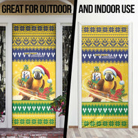 Saint Vincent And The Grenadines Christmas Door Cover Santa Vincent Parrot With Coat Of Arms - Wonder Print Shop